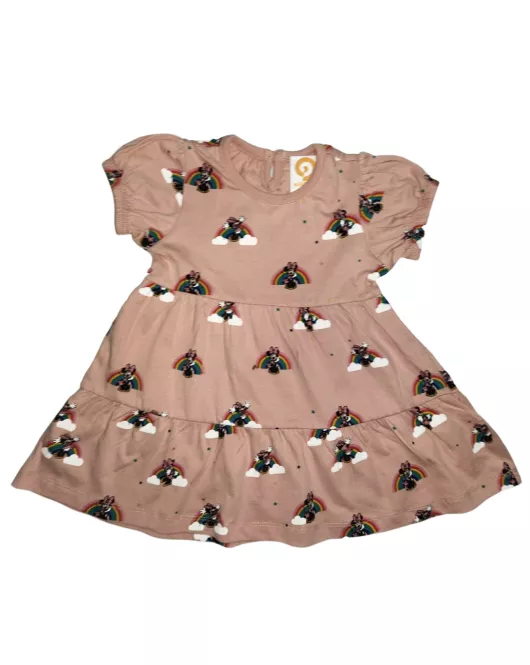 Ruffled Short Sleeve Dress Up Dress - Cherry Blossom Pink, Fashion Minnie Mouse Print