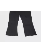 Jeans - Stretch Denim, Black, Fringed Bottom