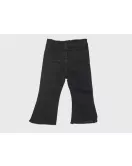 Jeans - Stretch Denim, Black, Fringed Bottom