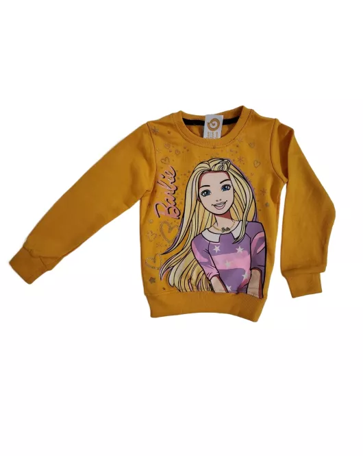 Sweater Long Sleeve- Yellow, Fashion Barbie Print