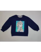 Sweater Long Sleeve- Medium Blue, Fashion Frozen Print