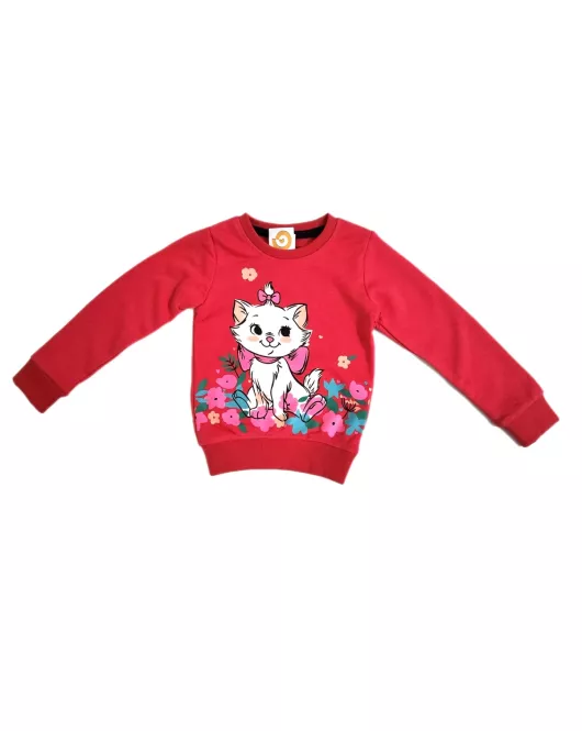 Sweater Long Sleeve- Pink, Fashion Kitty Print