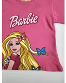 Round Neck T-Shirt Short Sleeve, Pink Colour, Fashion Barbie Print 