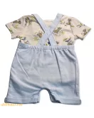 Baby Overalls/Dungarees Set, Light Blue, White - Roar King