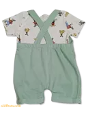 Baby Overalls/Dungarees Set, Light Green, White - All