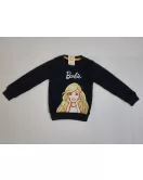 Sweater Long Sleeve- Dark Blue, Fashion Barbie Print