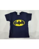  Round Neck T-Shirt With Print-Batman and Cotton Spandex Stretch Pants - Jeans Design (1 Set - T-Shirt & Pant)