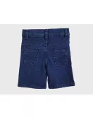 Short Pants - Stretch Denim, Dark Blue - Fashion Cocomelon Embroidery