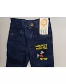 Jeans - Stretch Denim, Dark Blue, Mickey Mouse Embroidery