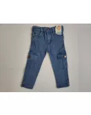 Jeans - Stretch Denim, Light Blue, Cargo Style