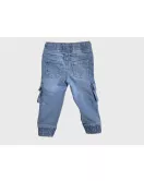 Jeans - Stretch Denim, Elasticated Waist, Light Blue, Jogger