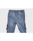 Jeans - Stretch Denim, Elasticated Waist, Light Blue, Jogger