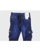 Jeans - Stretch Denim, Elasticated Waist, Dark Blue, Jogger