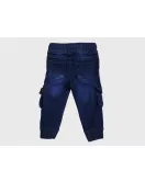 Jeans - Stretch Denim, Elasticated Waist, Dark Blue, Jogger