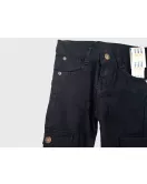 Jeans - Stretch Denim, Black, Cargo Style